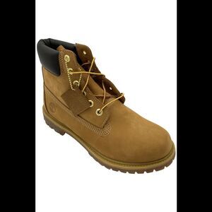 Timberland Women's 6" Premium Waterproof Boot Fashion Wheat Nubuck - Wide